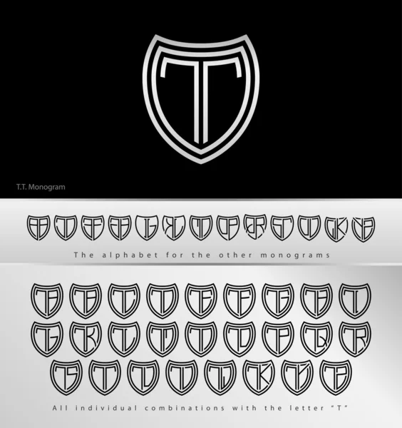 Monogram Design with letter T — Stock Vector