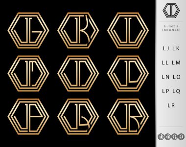 mektup l set dizayn monogram