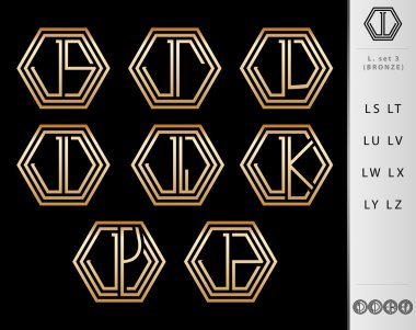 mektup l set dizayn monogram