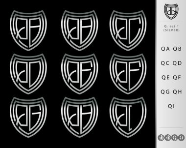 Monogram lı Q seti ( Gümüş )