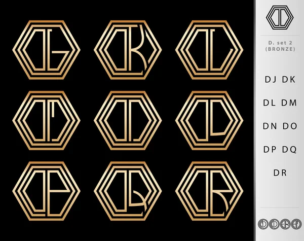 Diseño de monograma con juego de letras D — Vector de stock