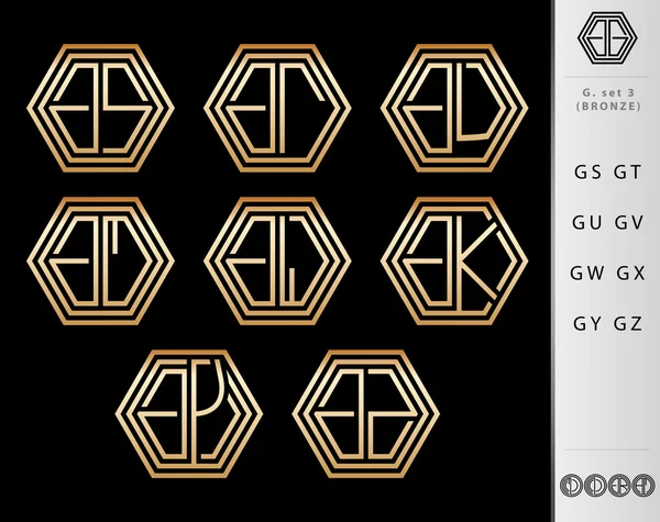 字母与字母 g 组的设计 — 图库矢量图片