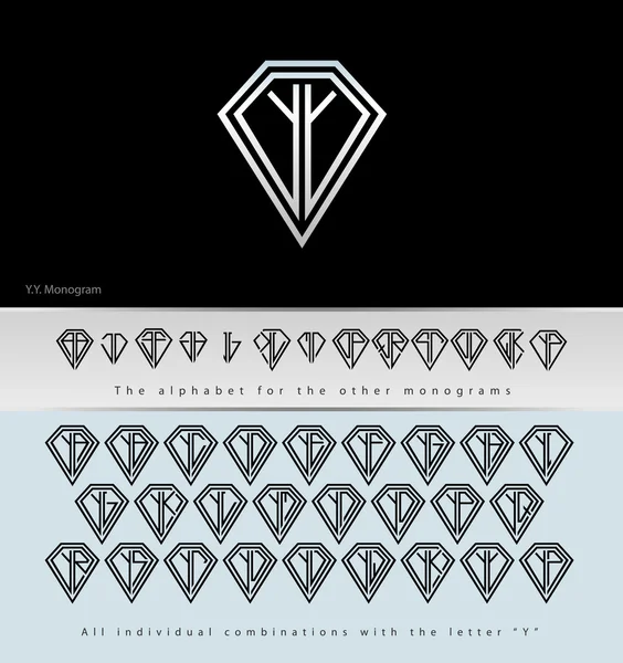 Monogram design med bokstaven Y (diamant ) — Stock vektor