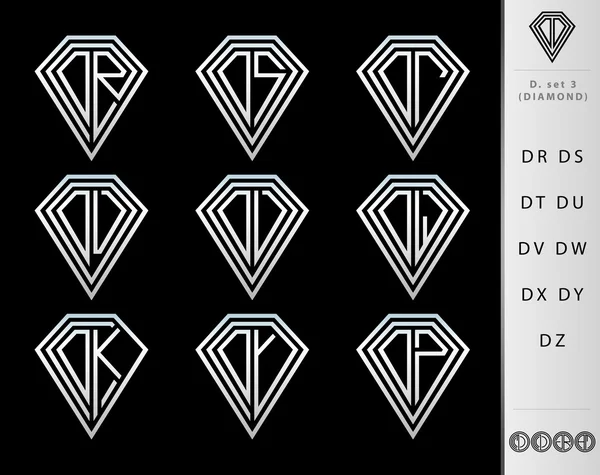 单字字母 D 集（菱形 ) — 图库矢量图片