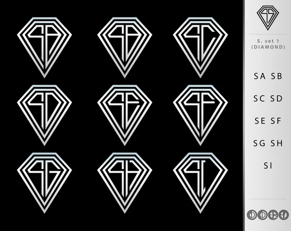 单字字母 S 集（菱形 ) — 图库矢量图片
