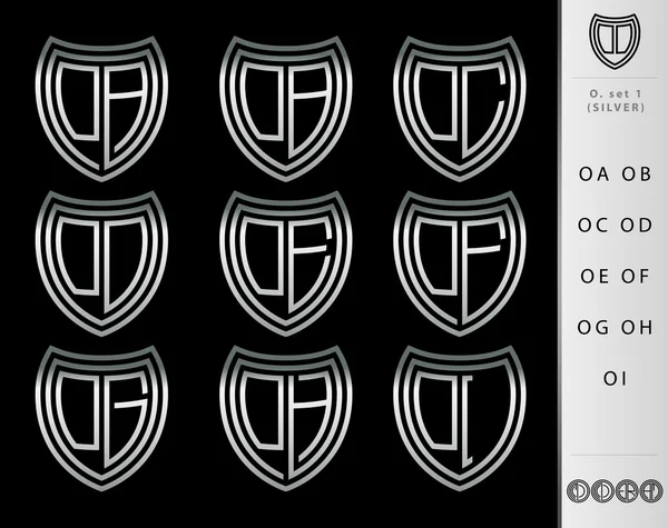单字字母 O 集 （银色 ) — 图库矢量图片