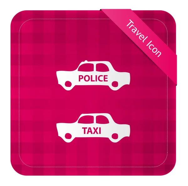 Taxi, polisen ikon — Stock vektor