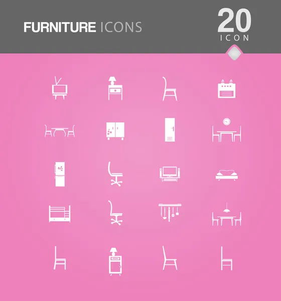 Meubilair Iconen — Stockvector