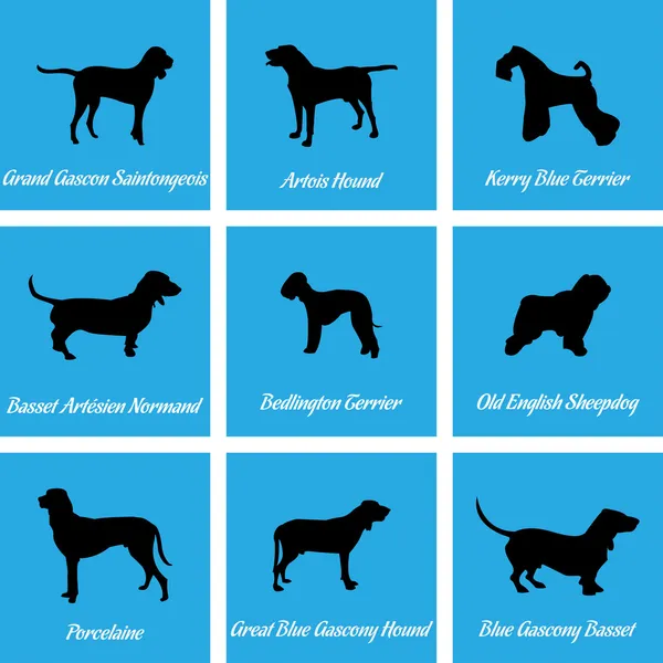 Ícones de cães — Vetor de Stock