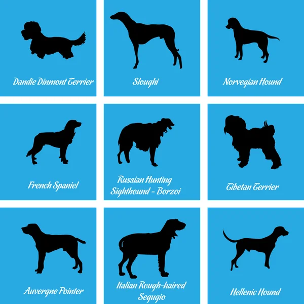 Iconos de perros — Vector de stock