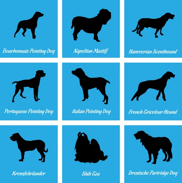 Iconos de perros — Vector de stock