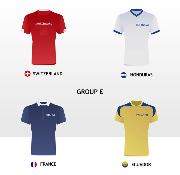 Maillots de football Groupe E — Image vectorielle