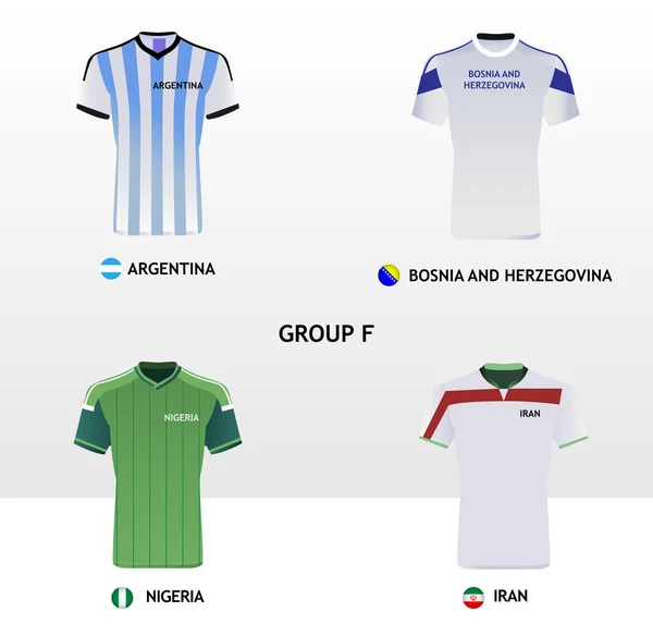 Maillots de football Groupe F — Image vectorielle