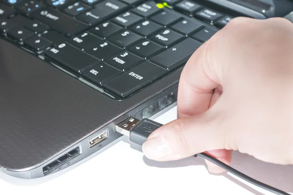 Tastatur und USB-Kabel — Stockfoto