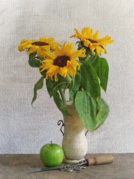 stilize ayçiçeği ve filtre tuval