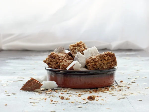 Biscotti di farina d'avena fatti in casa con noce di cocco — Foto Stock