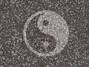 yin yang sembolü ile Chia tohum