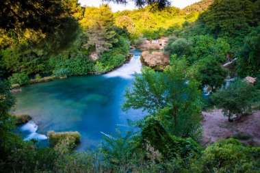 Hırvatistan 'ın güneyindeki Krka Ulusal Parkı' nda şelaleler.