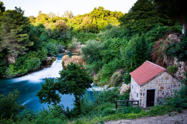 Cachoeiras Parque Nacional Krka Sul Croácia — Fotografia de Stock