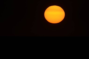 Adriyatik Denizi 'nde Harika Gün Batımı, Balkan Yarımadası, Karadağ Avrupa' da