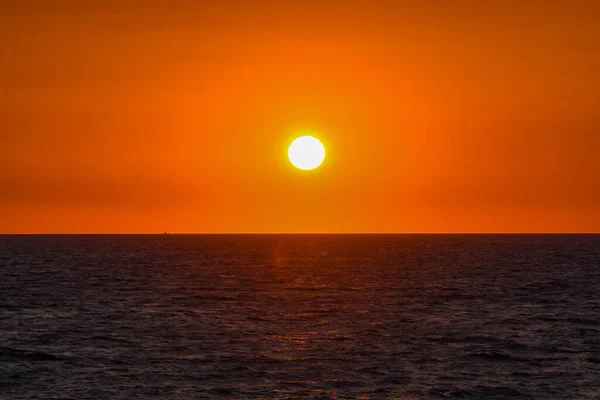 Underbar Solnedgång Vid Adriatiska Havet Balkanhalvön Montenegro Europa — Stockfoto