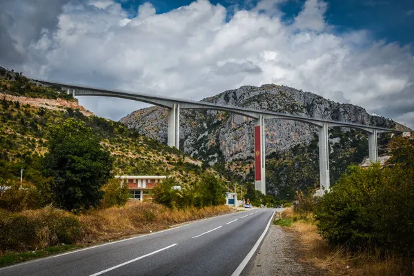 New Bridge Highway Montenegro Supports New Boljare Bar Highway — Stock Photo, Image