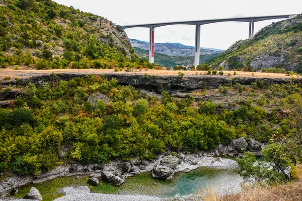 Nova Ponte Uma Rodovia Montenegro Que Suporta Nova Rodovia Boljare — Fotografia de Stock