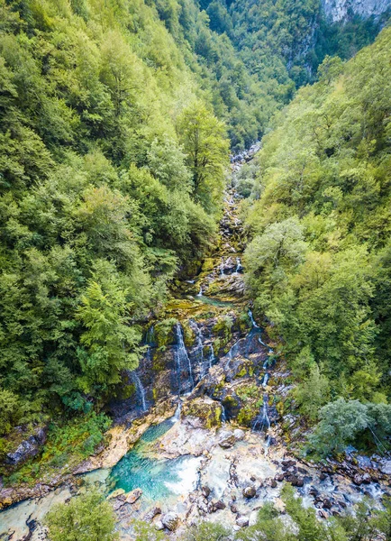 Waterval Mrtvica Rivier Montenegro Deze Rivier Heeft Een Geweldige Wandelcanyon — Stockfoto