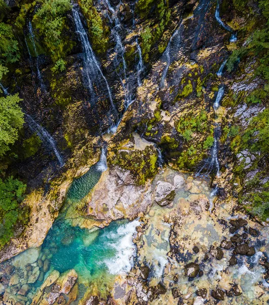 Cachoeira Rio Mrtvica Montenegro Este Rio Tem Incrível Canyon Caminhadas — Fotografia de Stock