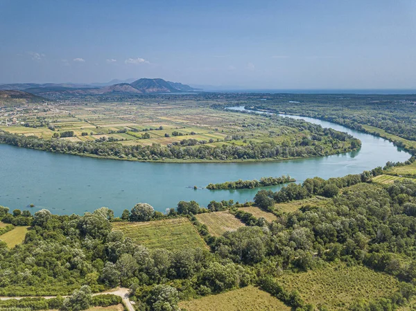 Ada Bojana on the border of Montenegro and Albania in Balkans — стокове фото