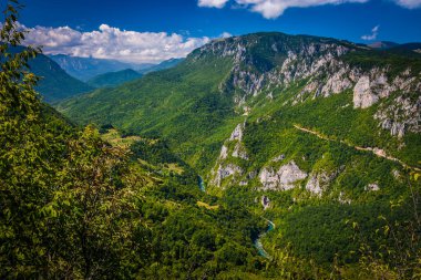 Karadağ, Balkanlar 'daki vahşi Tara nehrinin derin kanyonu. Avrupa 'nın en derin kanyonu..