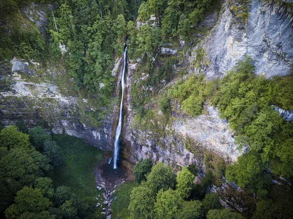 Wodospad Skakavac Perucica Las Deszczowy Parku Narodowym Sutjeska — Zdjęcie stockowe