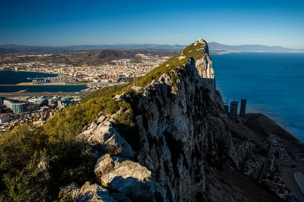 Gibraltar Rock Zjednoczone Królestwo Europa Miasto Linea Hiszpanii — Zdjęcie stockowe