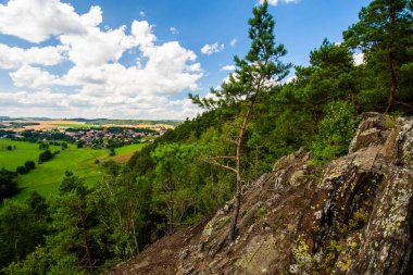 Çekoslovakya 'daki Krivoklatsko koruma alanının manzarası.