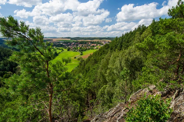 Krajobraz Chronionego Obszaru Krajobrazowego Krivoklatsko Czechach — Zdjęcie stockowe