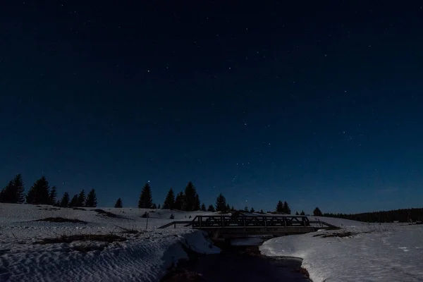 Montañas Krusne República Checa Durante Una Noche Helada Invierno —  Fotos de Stock