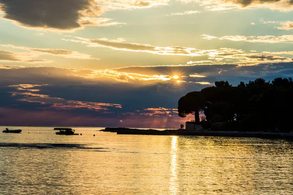 Vakker Solnedgang Havet Umag Istria Kroatia Europa – stockfoto