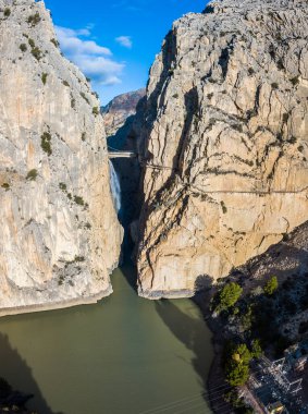 El Chorro, İspanya, Camino del Rey 'in değerli bir dağ manzarası..