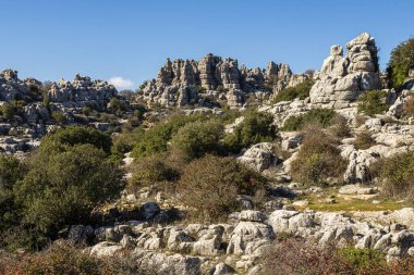 Torcal de Antequera Tabiat Parkı karstik manzara Avrupa'nın en etkileyici örneklerinden birini içerir. Bu doğal park Antequera yer alır. İspanya.