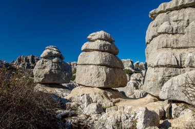 Torcal de Antequera Tabiat Parkı karstik manzara Avrupa'nın en etkileyici örneklerinden birini içerir. Bu doğal park Antequera yer alır. İspanya.