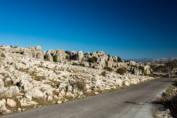 Parque Natural Torcal Antequera Contém Dos Exemplos Mais Impressionantes Paisagem — Fotografia de Stock