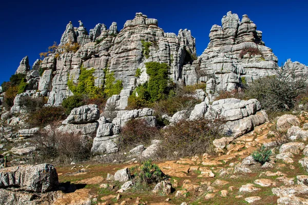 Het Torcal Antequera Natural Park Bevat Een Van Meest Indrukwekkende — Stockfoto