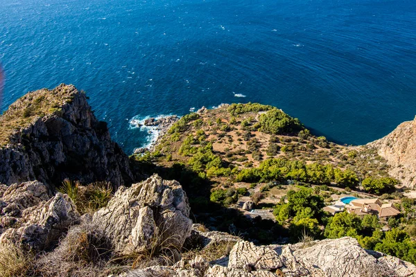 Krajobraz Wybrzeża Hiszpanii Andaluzji Klify Parku Naturalnego Maro Cerro Gordo — Zdjęcie stockowe