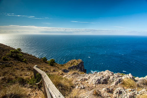 Krajobraz Wybrzeża Hiszpanii Andaluzji Klify Parku Naturalnego Maro Cerro Gordo — Zdjęcie stockowe