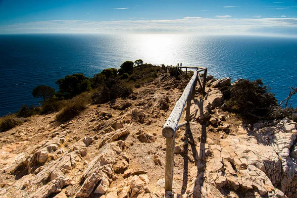 Krajobraz Wybrzeża Hiszpanii Andaluzji Klify Parku Naturalnego Maro Cerro Gordo — Zdjęcie stockowe