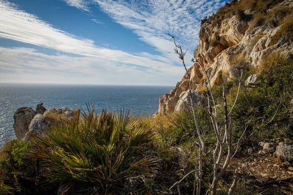 Spanyol Tengerparti Táj Andaluciában Maro Cerro Gordo Sziklái Természeti Park — Stock Fotó