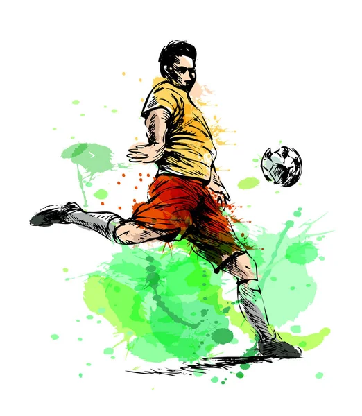 Цветной Эскиз Руки Футболиста Векторная Иллюстрация — стоковый вектор