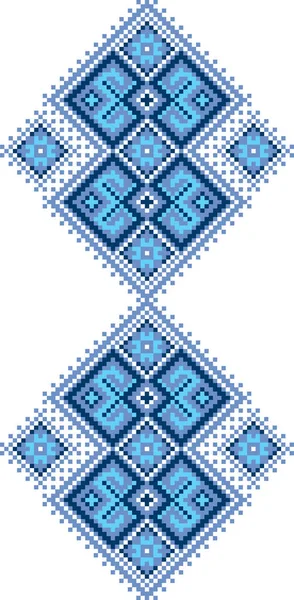 Conjunto Adornos Tradicionales Ucranianos Colores Azules Adorno Ucraniano Para Camisas — Archivo Imágenes Vectoriales