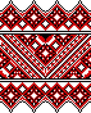 Geleneksel Ukrayna süslemeleri deseni. Nakışlı gömlekler, havlular ve diğer şeyler için Ukrayna süsü
