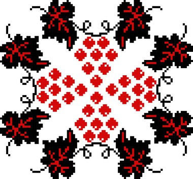 Geleneksel Ukrayna üzümlü süslemeleri. Nakışlı gömlekler, havlular ve diğer şeyler için Ukrayna süsü